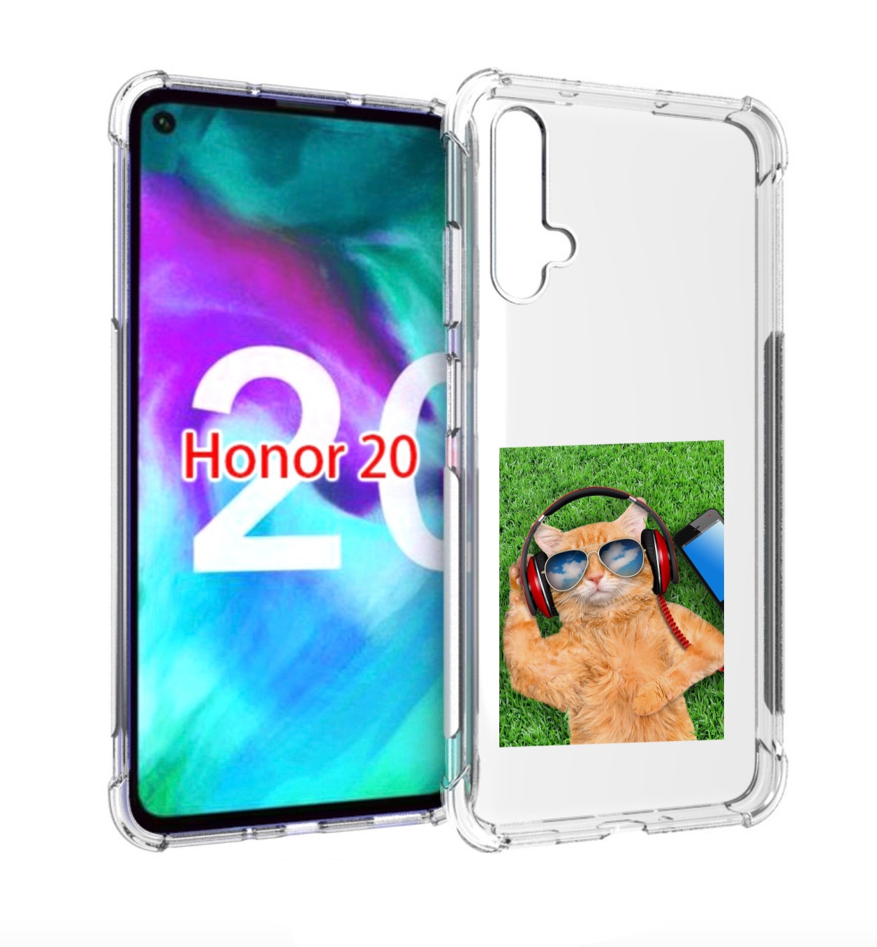 

Чехол бампер MyPads Кот-кайфарик для Honor 20, Прозрачный, Tocco