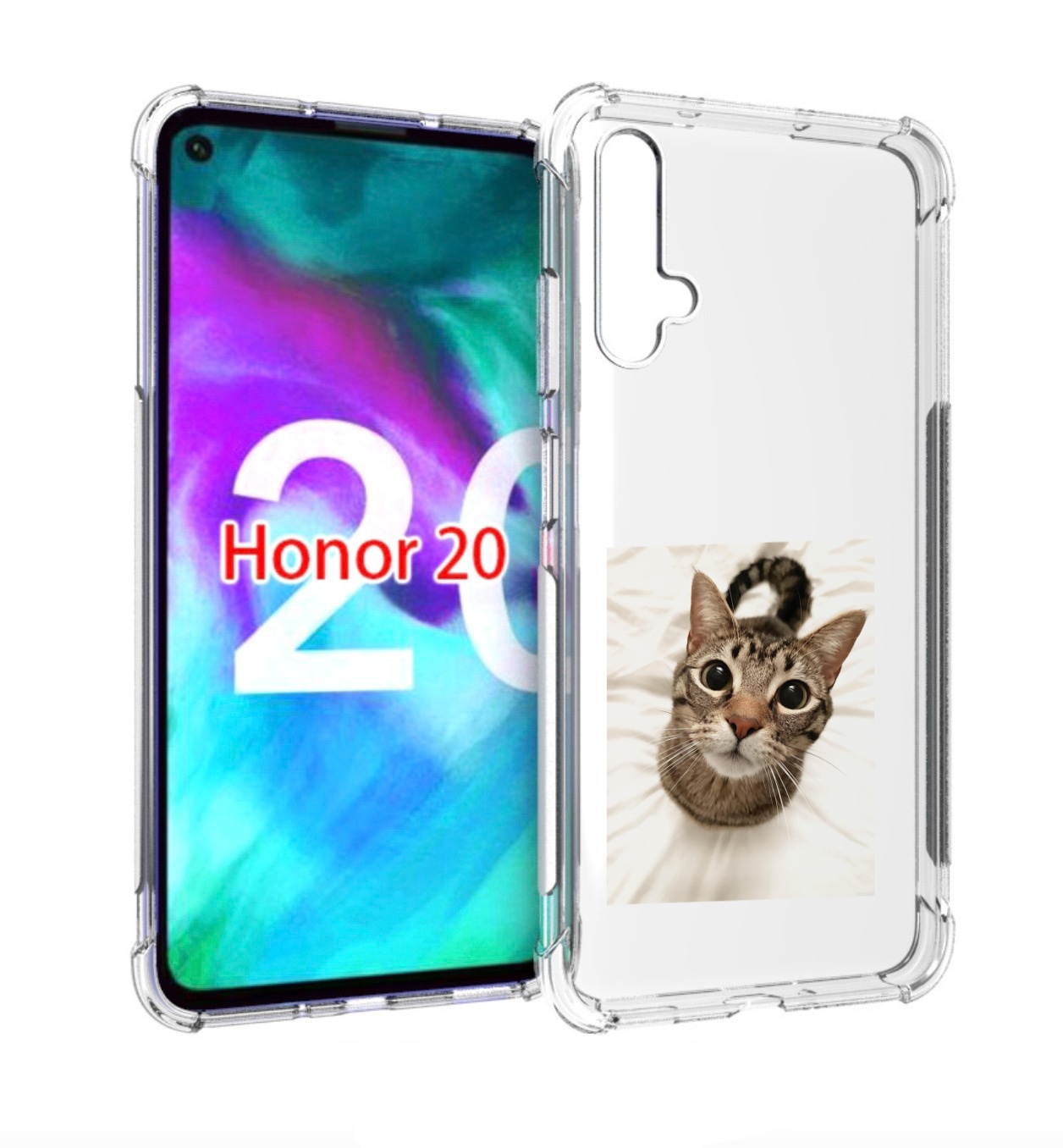 

Чехол бампер MyPads Котик для Honor 20, Прозрачный, Tocco