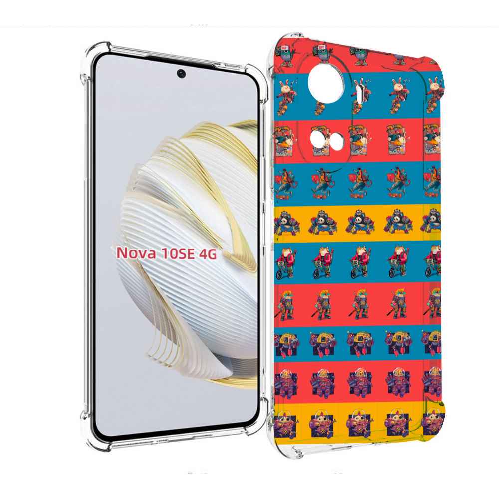 

Чехол MyPads много стикеров для Huawei Nova 10 SE, Прозрачный, Tocco