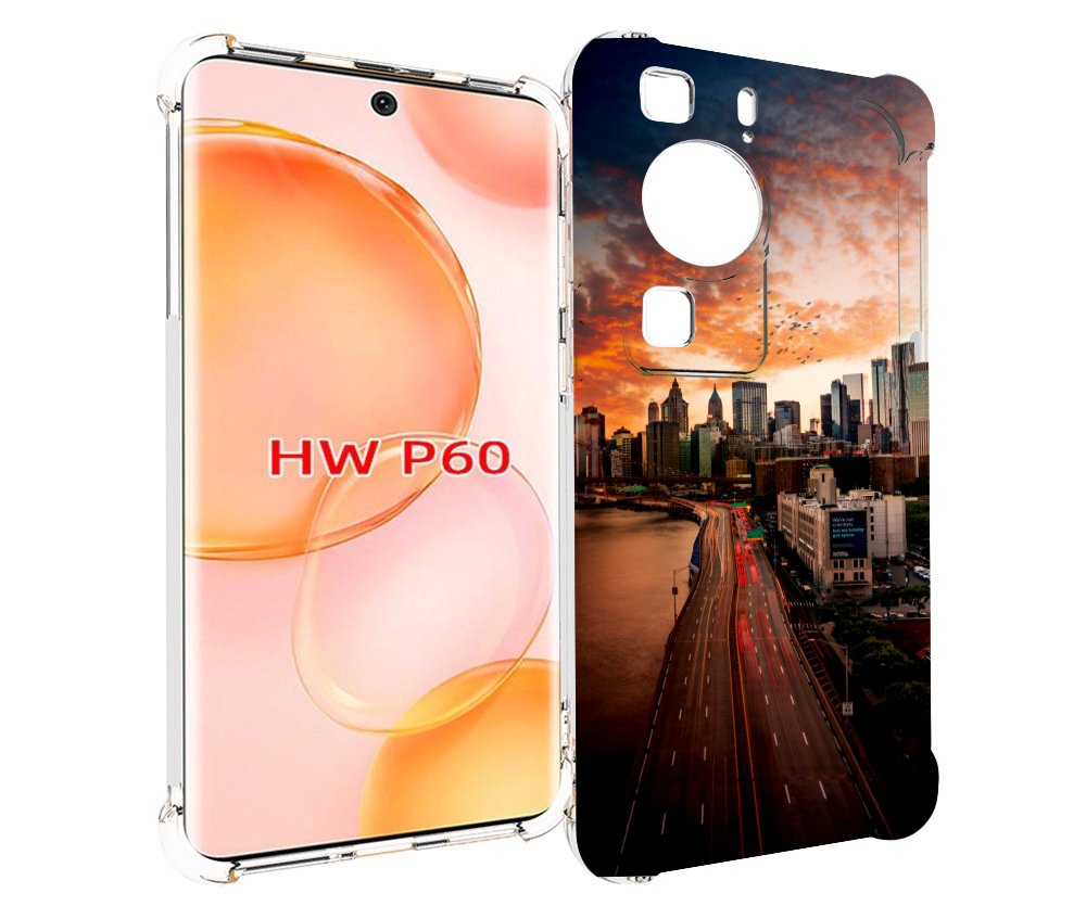 Чехол MyPads американский город фото для Huawei P60