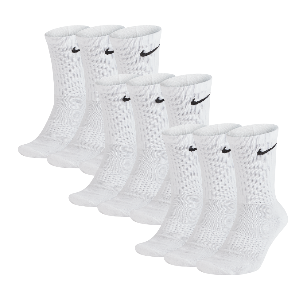Комплект носков унисекс Nike Everyday-9 белых M, 9 пар