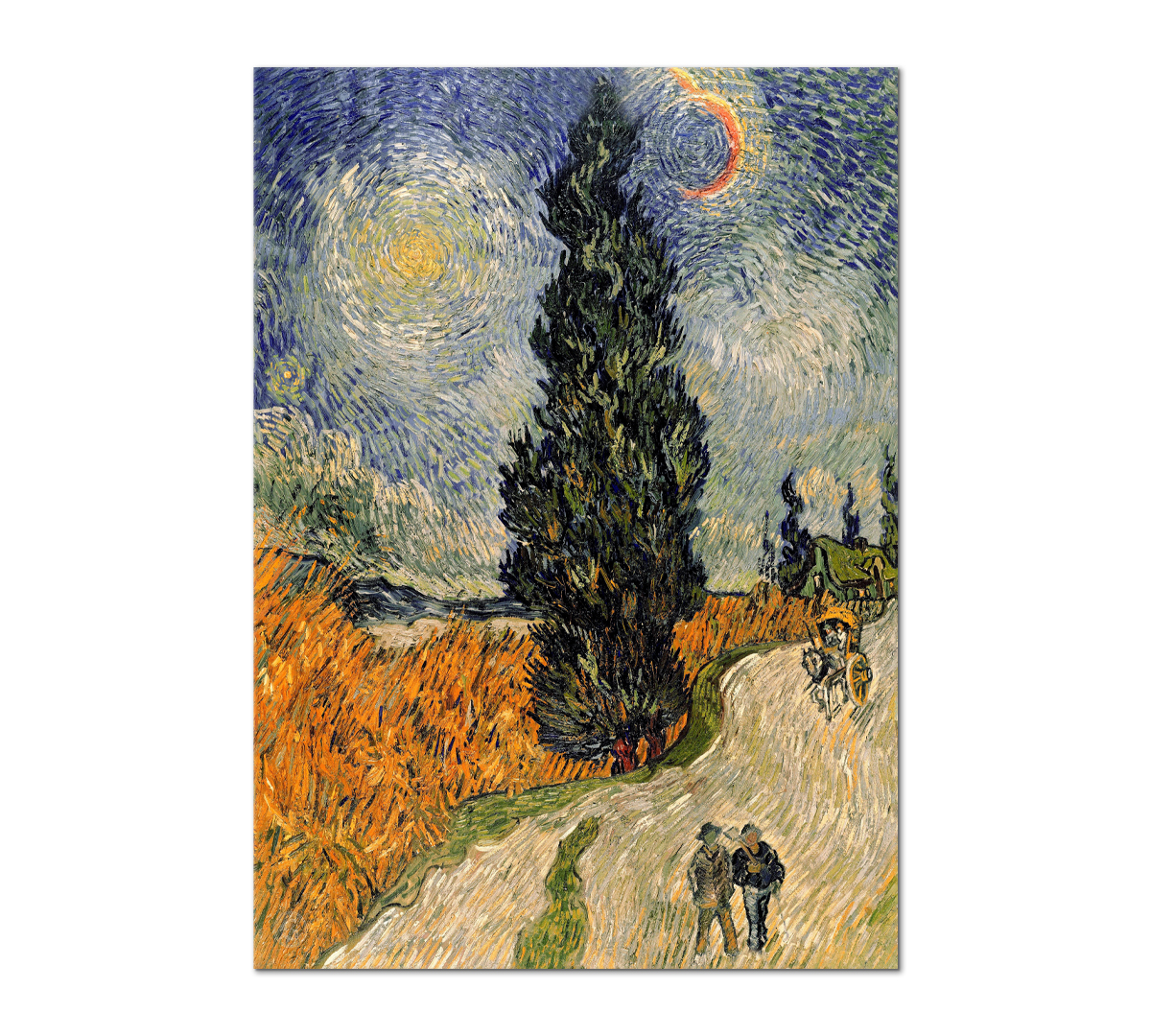 

Картина на холсте Poly Print Art Дорога с кипарисом и звездой Ван Гог 60х40 см.