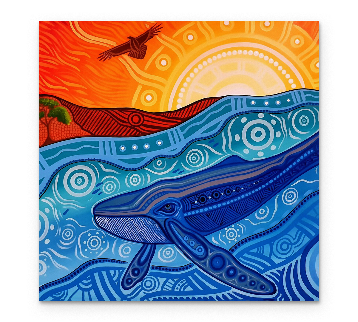 

Картина интерьерная на холсте Poly Print Art Голубой кит 60х60 см.