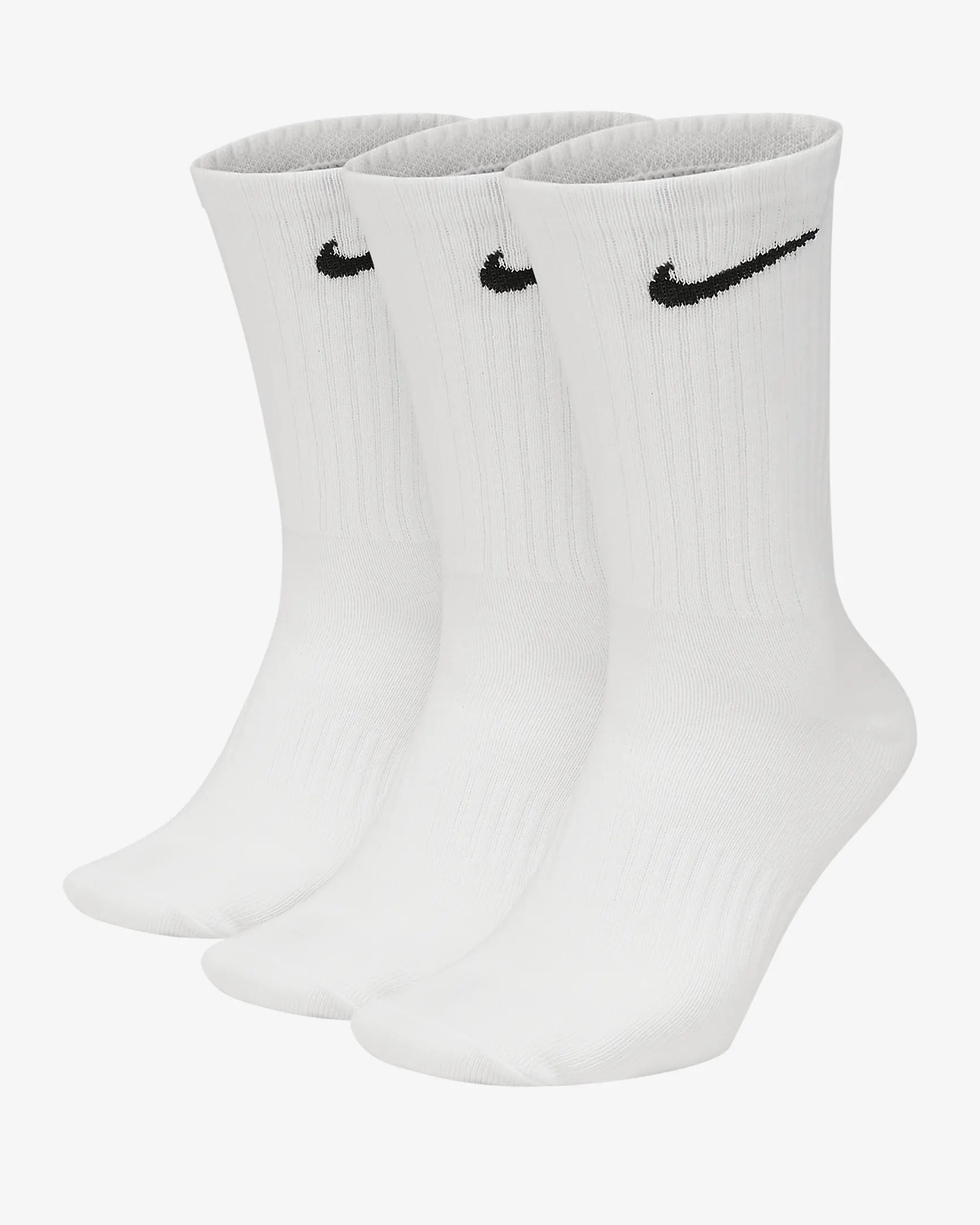 Комплект носков унисекс Nike Sx7676-100 белых M, 3 пары