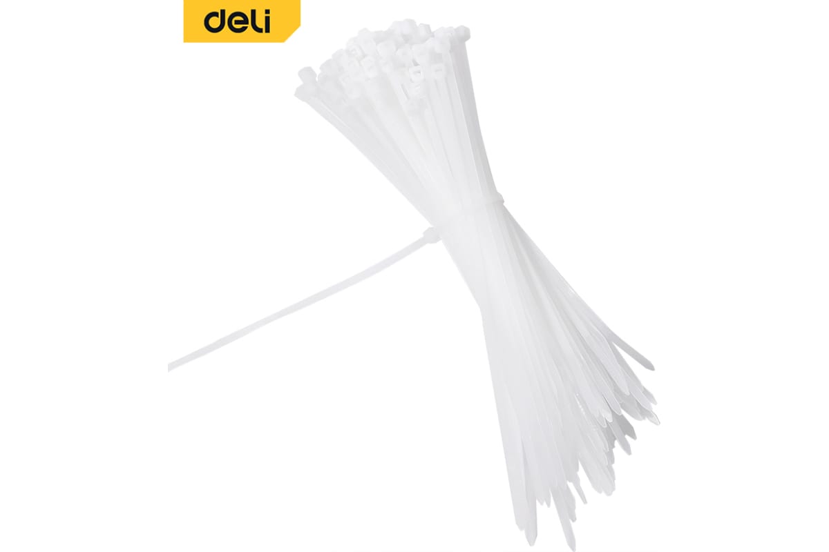 фото Стяжки нейлоновые deli dl506141 100 шт deli tools