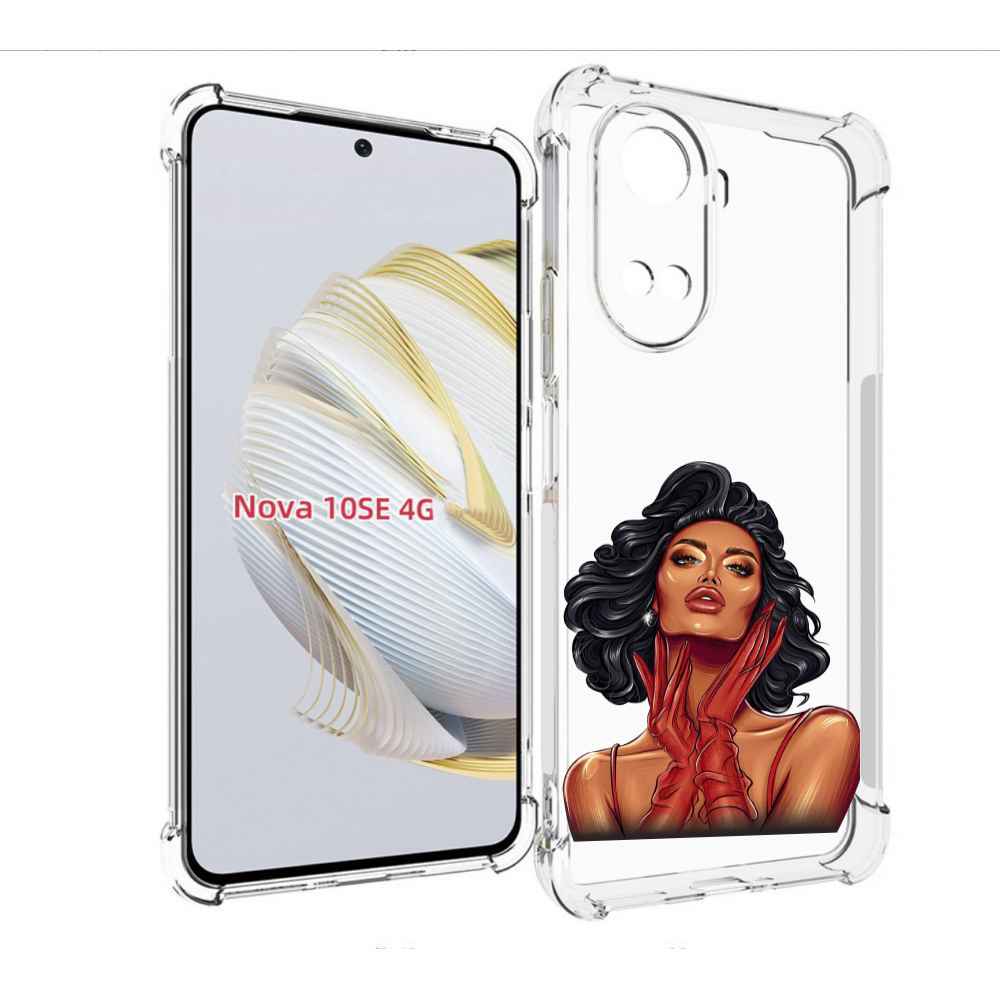 

Чехол MyPads мулатка-в-перчатках женский для Huawei Nova 10 SE, Прозрачный, Tocco