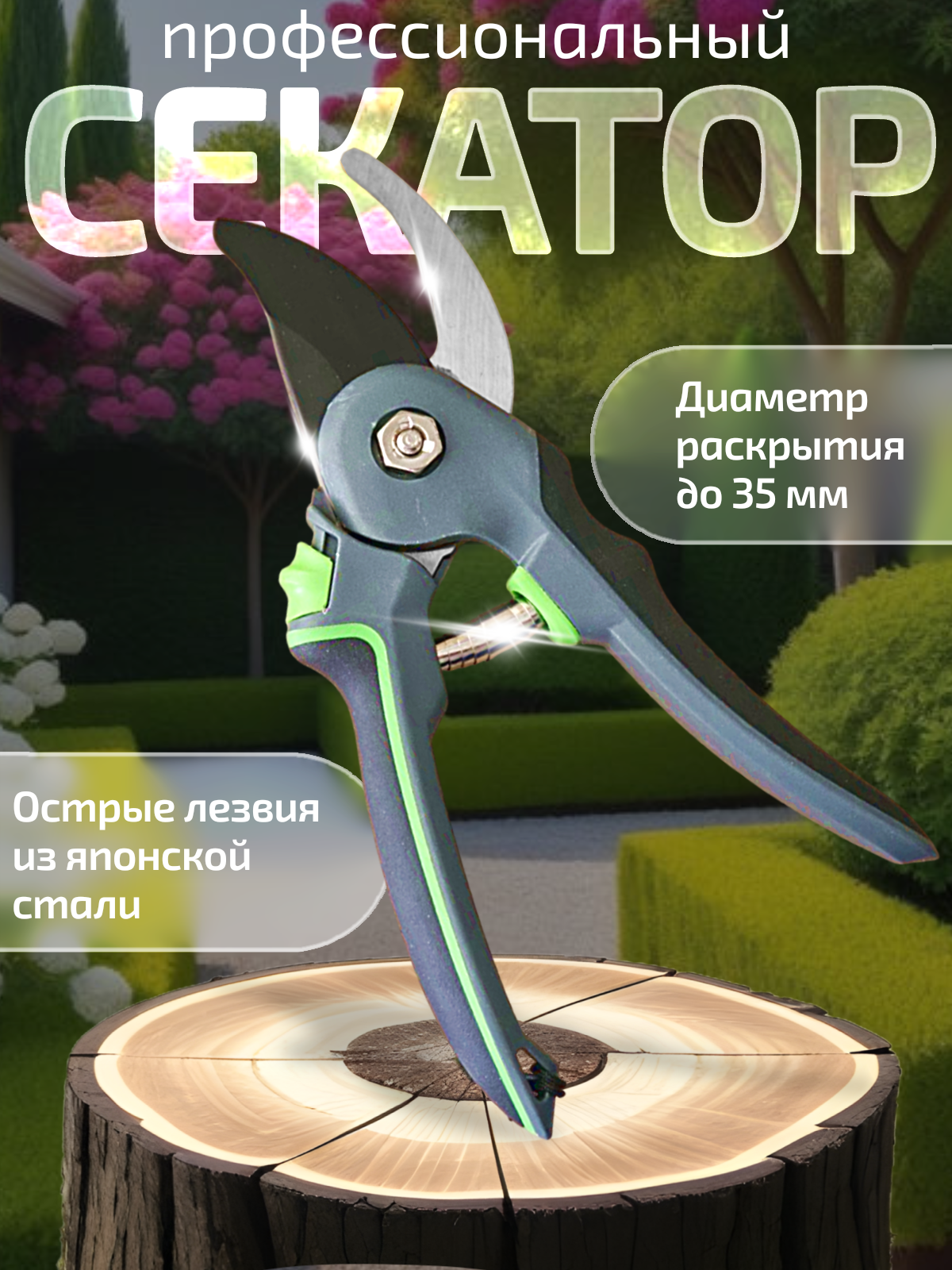 

Секатор садовый NoBrand B144 черный, Серый, 41/44