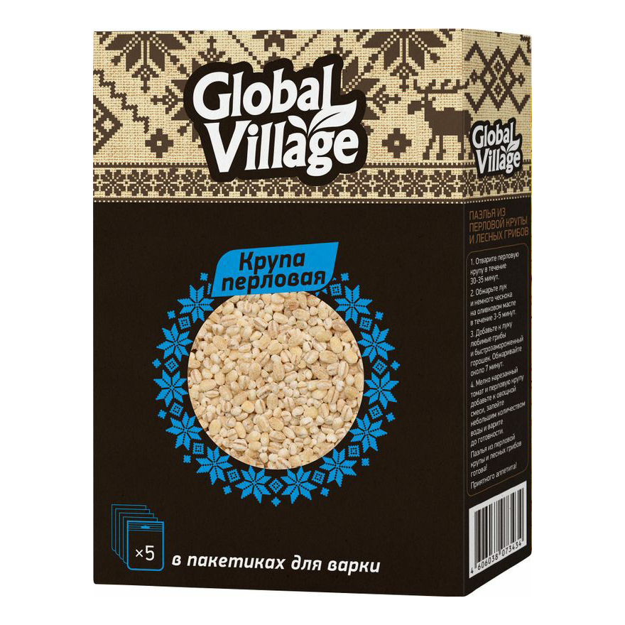 Крупа перловая Global Village в пакетиках 80 г х 5 шт