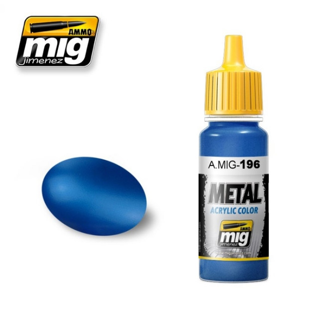 фото Краска акриловая ammo mig warhead metallic blue (синий металлик для боеголовок) amig0196