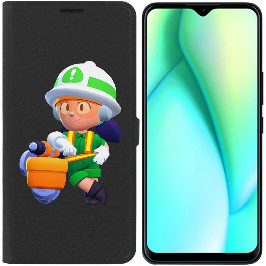 

Чехол-книжка Krutoff Eco Book для Itel Vision 3 Plus Brawl Stars-Строительница Джеки