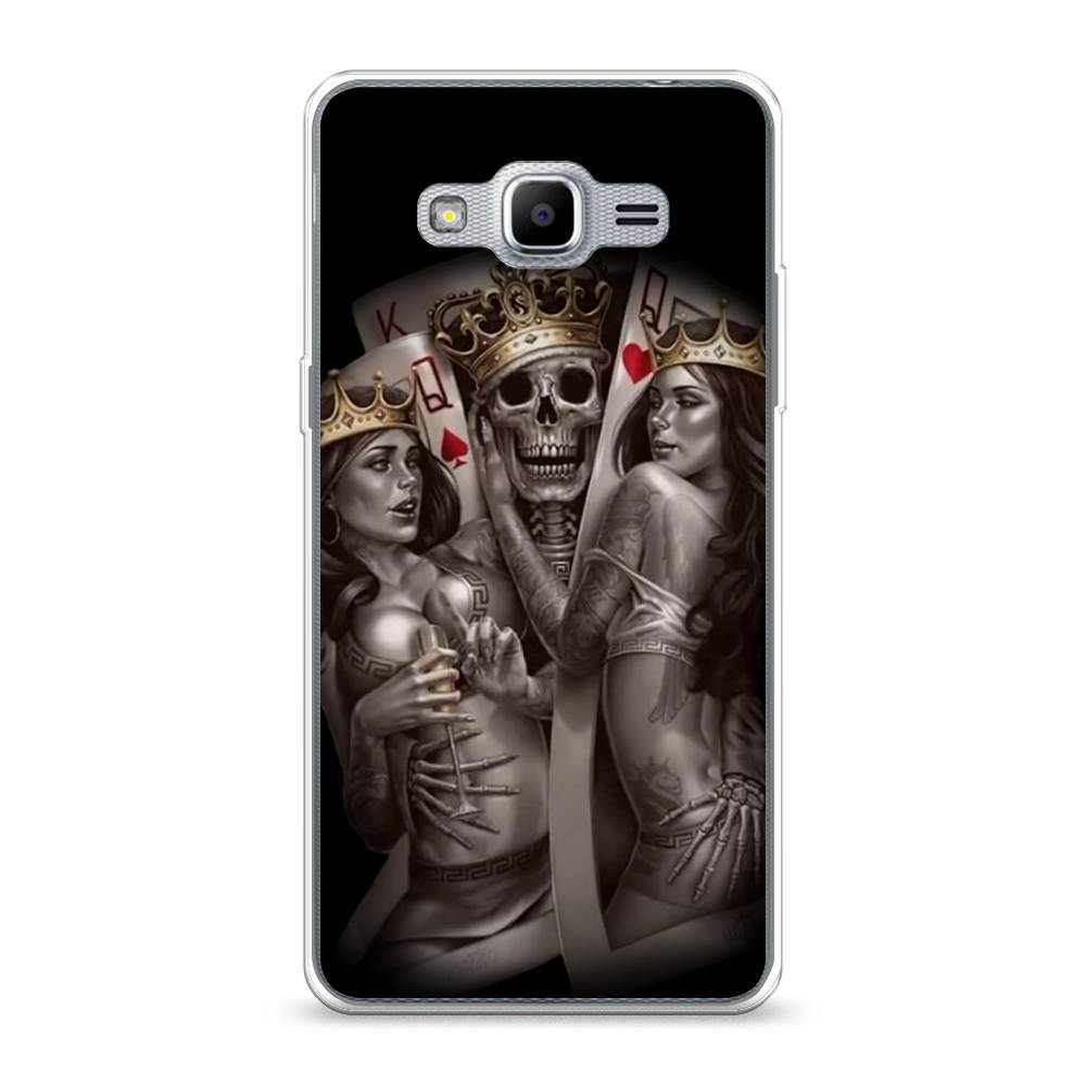 

Чехол на Samsung Galaxy Grand Prime "Карты король и королевы", Серый;желтый, 22350-6