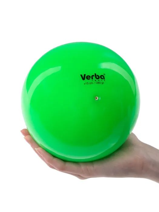 Мяч для художественной гимнастики Verba Sport однотонный зеленый 15см
