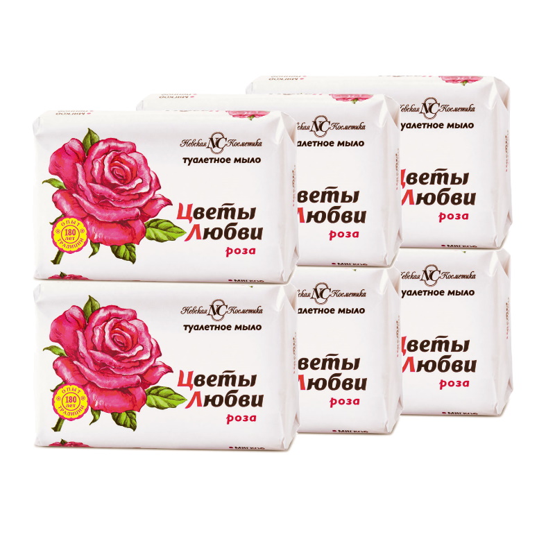 фото Туалетное мыло невская косметика цветы любви роза 90 г 6 шт
