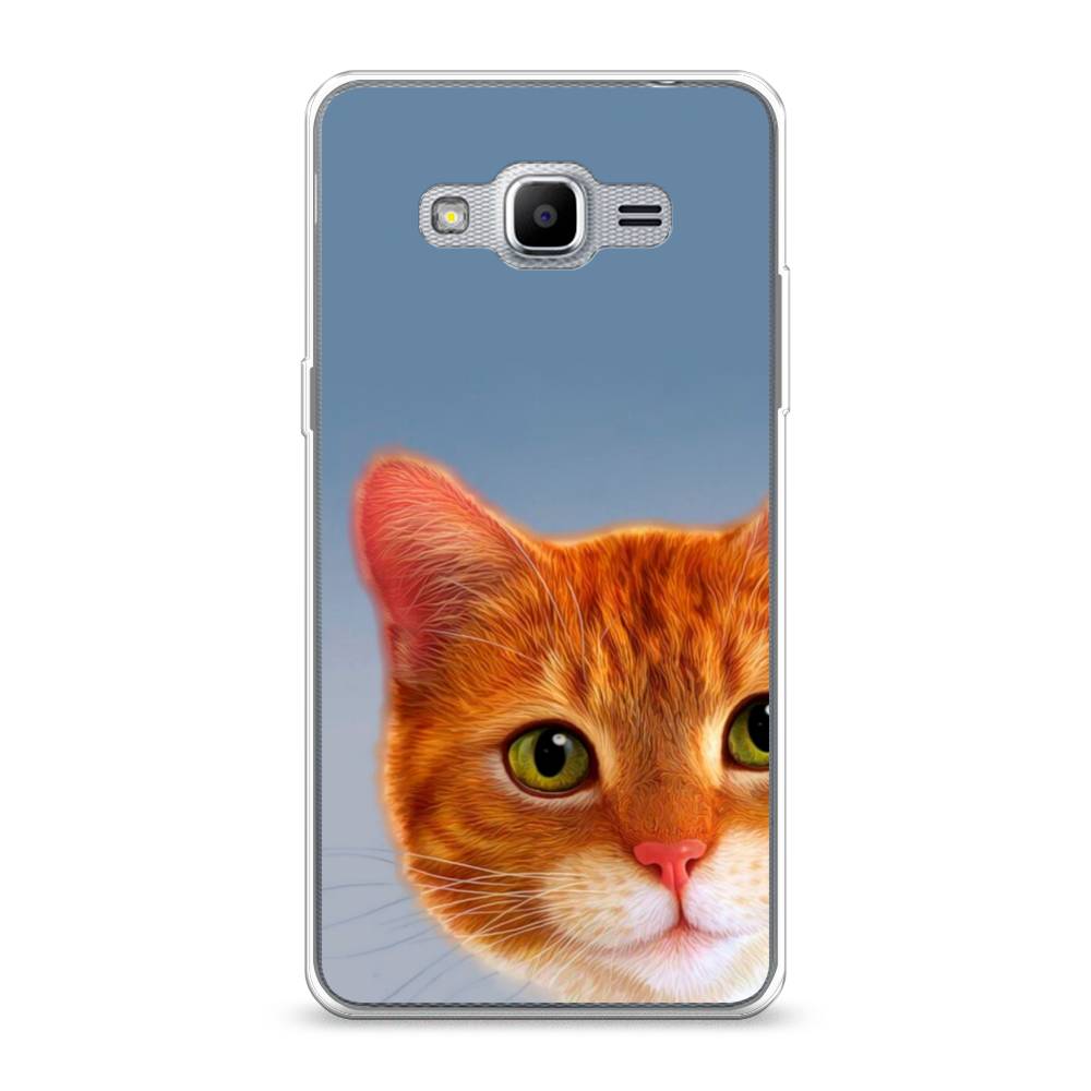 

Чехол на Samsung Galaxy Grand Prime "Любопытный котик", Коричневый, 22350-1
