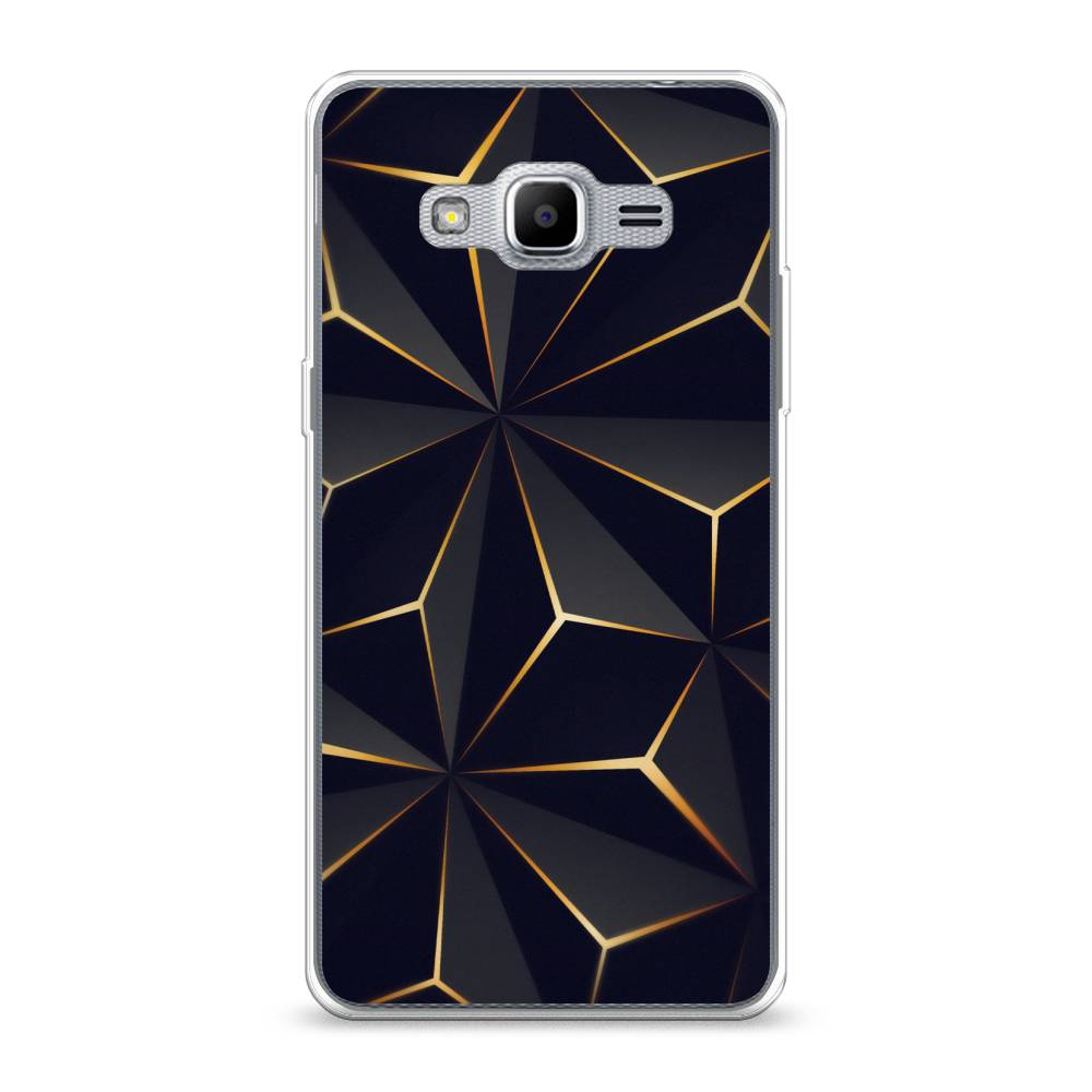 

Чехол на Samsung Galaxy Grand PrimeЧерные полигоны, Золотистый;черный, 22350-3