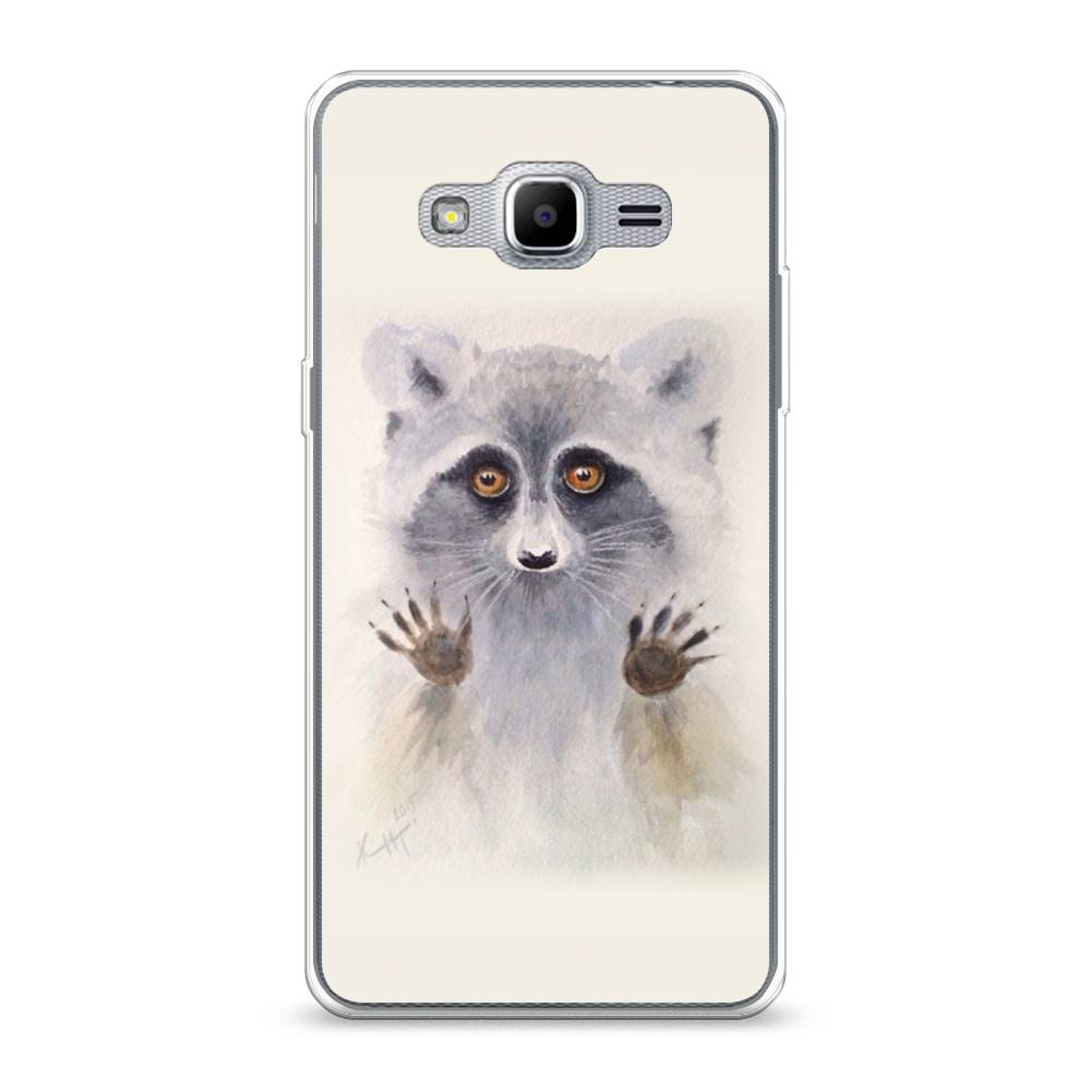 

Чехол на Samsung Galaxy Grand Prime "Енот за стеклом", Бежевый;серый, 22350-4