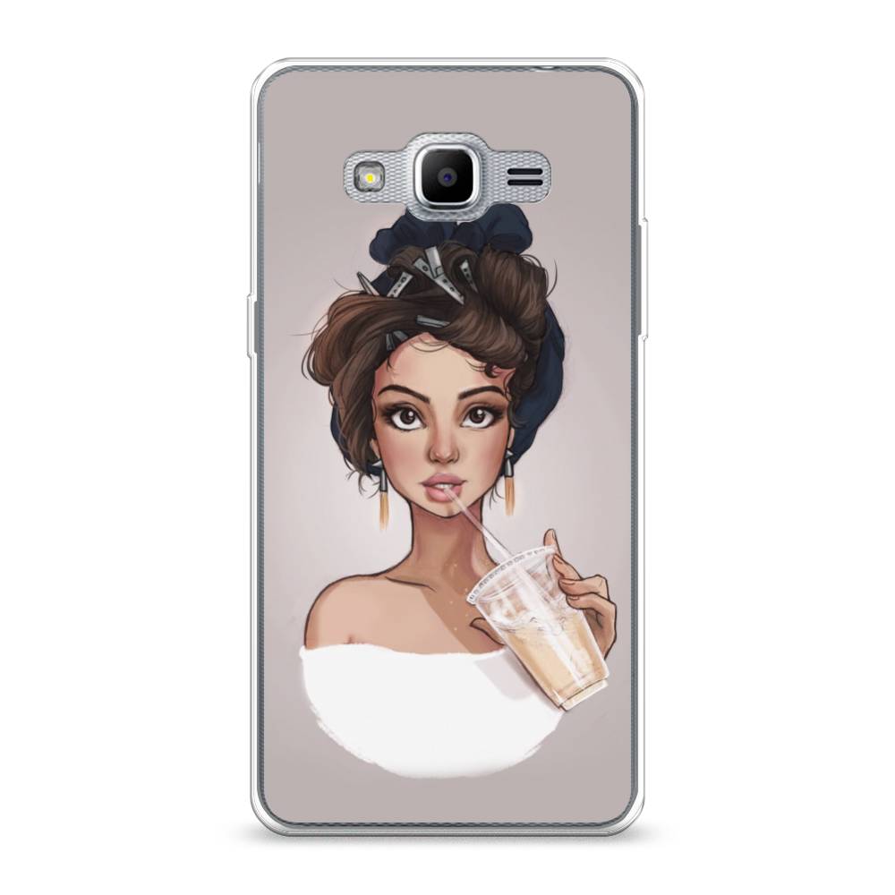 

Чехол на Samsung Galaxy Grand Prime "Девушка с фраппе", Серый, 22350-6