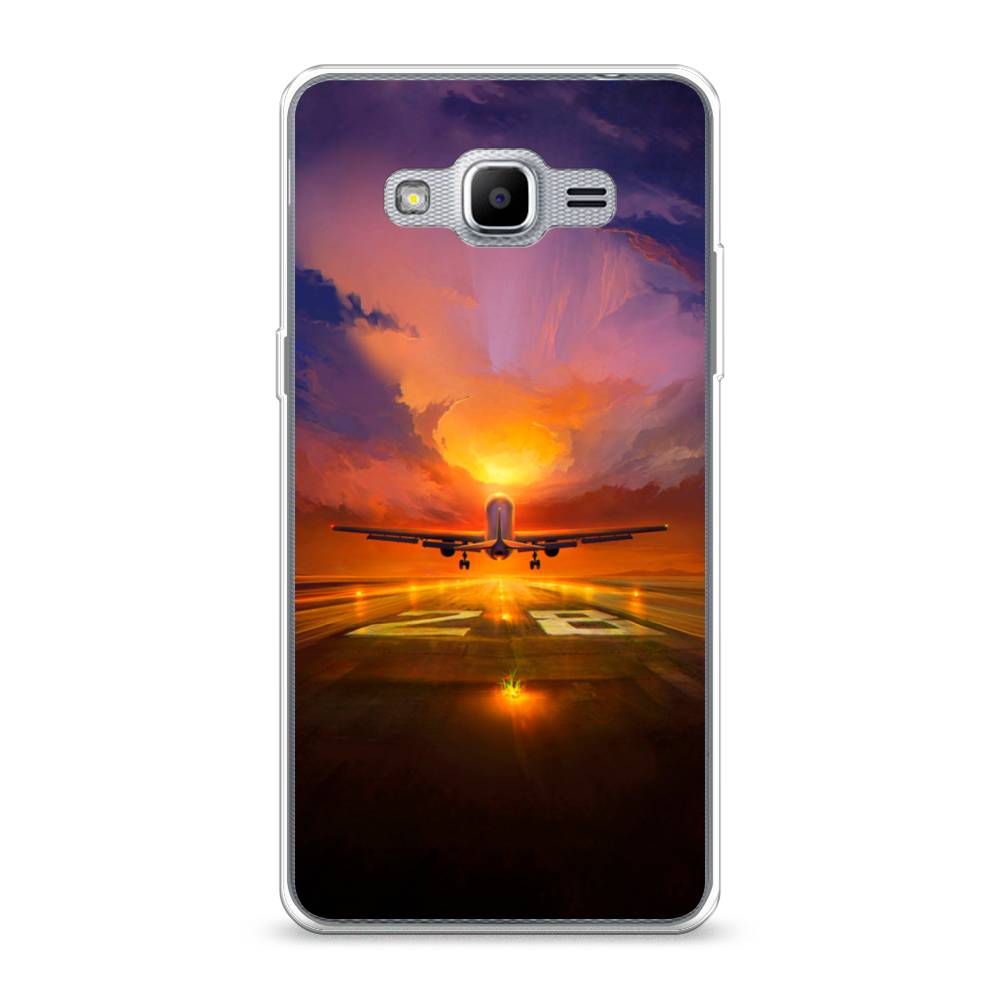

Чехол на Samsung Galaxy Grand Prime "Самолет на посадке", Оранжевый;синий, 22350-6