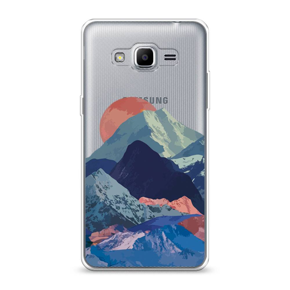 

Чехол на Samsung Galaxy Grand PrimeЗакат в снежных горах, Бордовый;серый;голубой, 22350-2