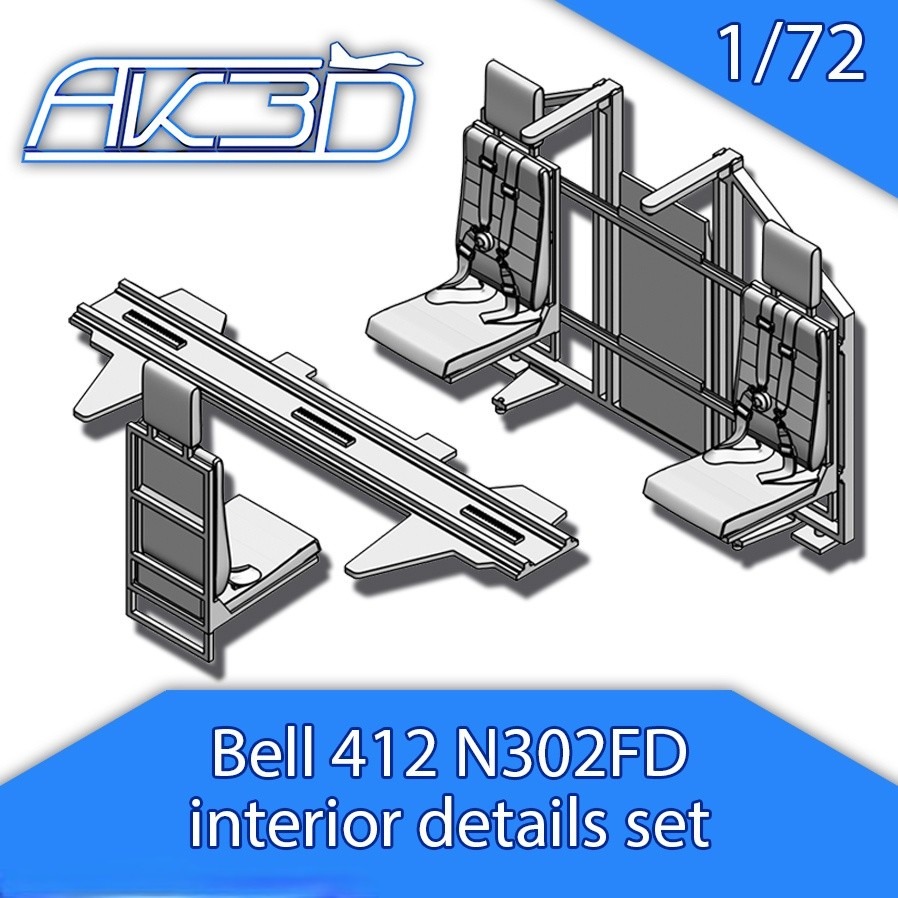 

72-AI001 Набор для детализации интерьера вертолета Bell 412 в масштабе 1/72