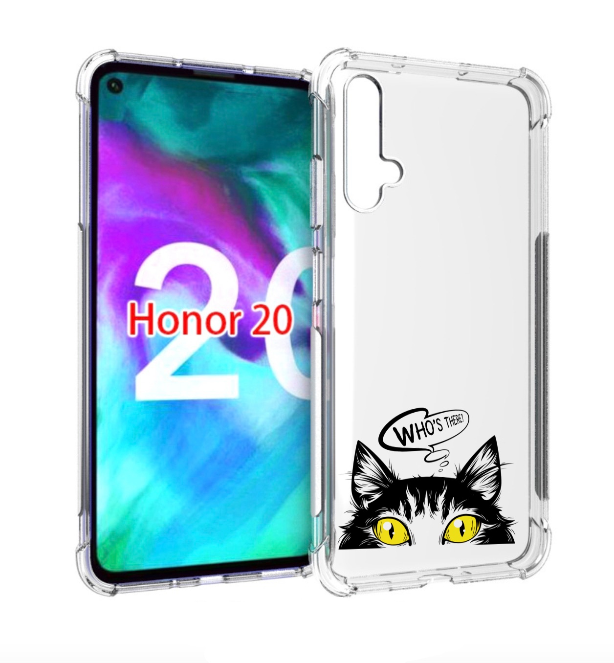 

Чехол бампер MyPads Кто-тут-есть для Honor 20, Прозрачный, Tocco