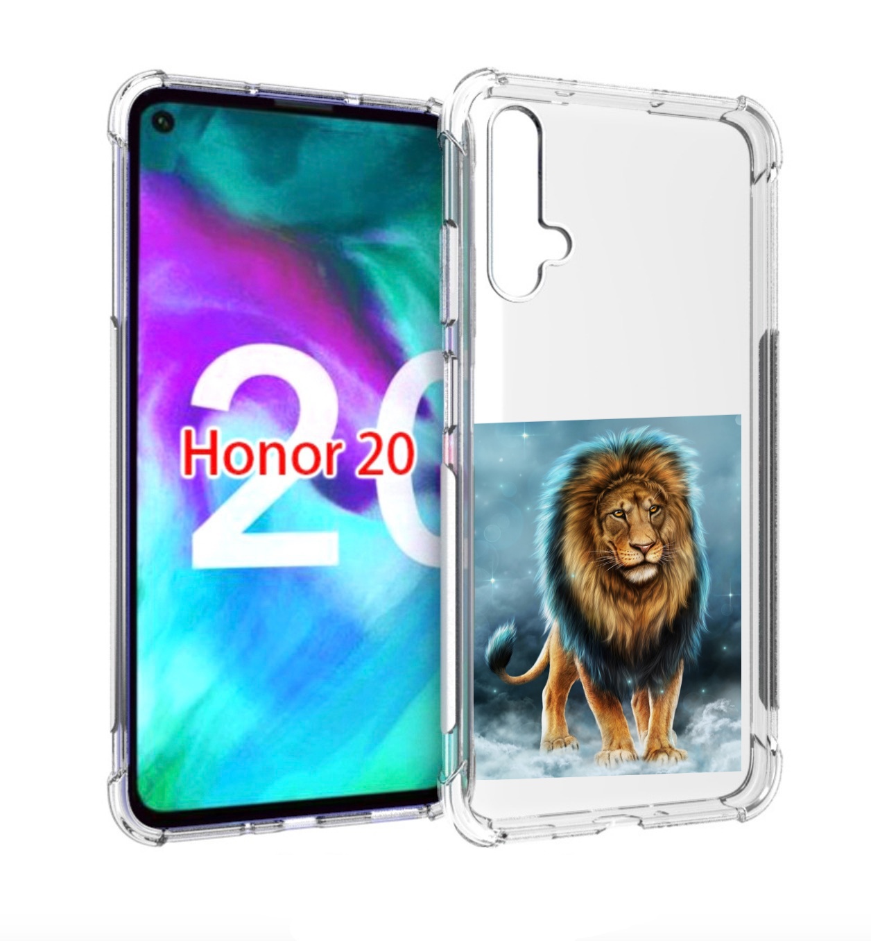 фото Чехол бампер mypads лев-в-тумане для honor 20