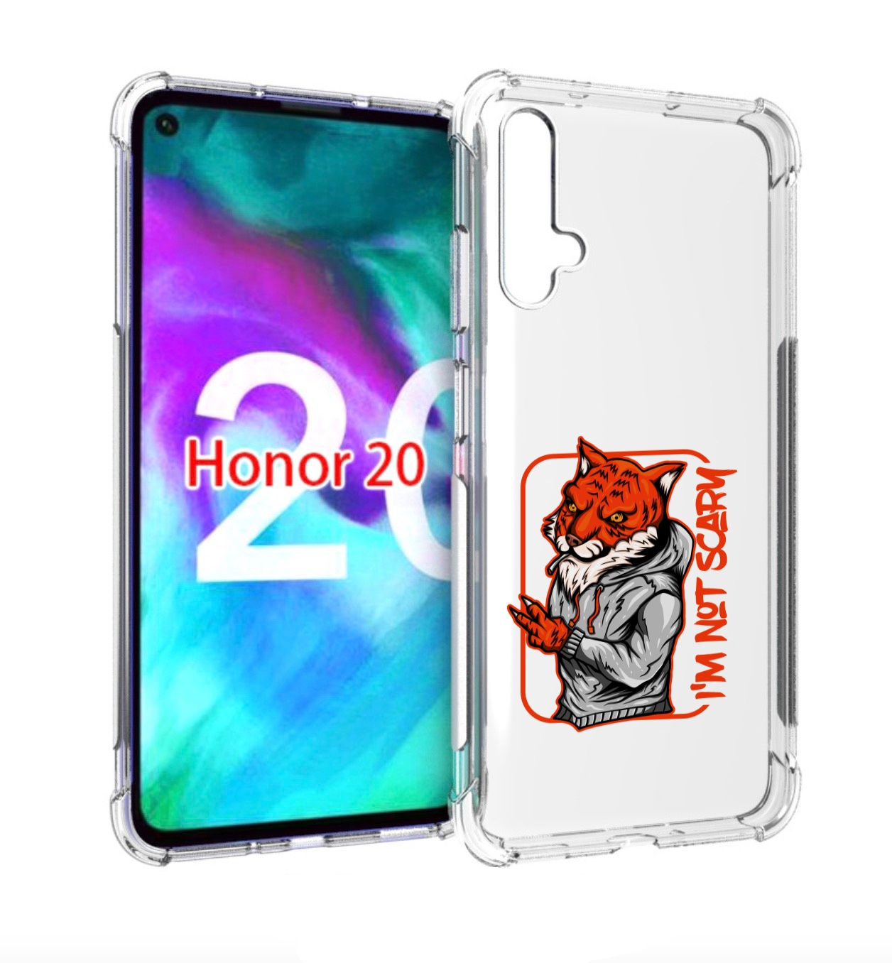 

Чехол бампер MyPads Лис для Honor 20, Прозрачный, Tocco