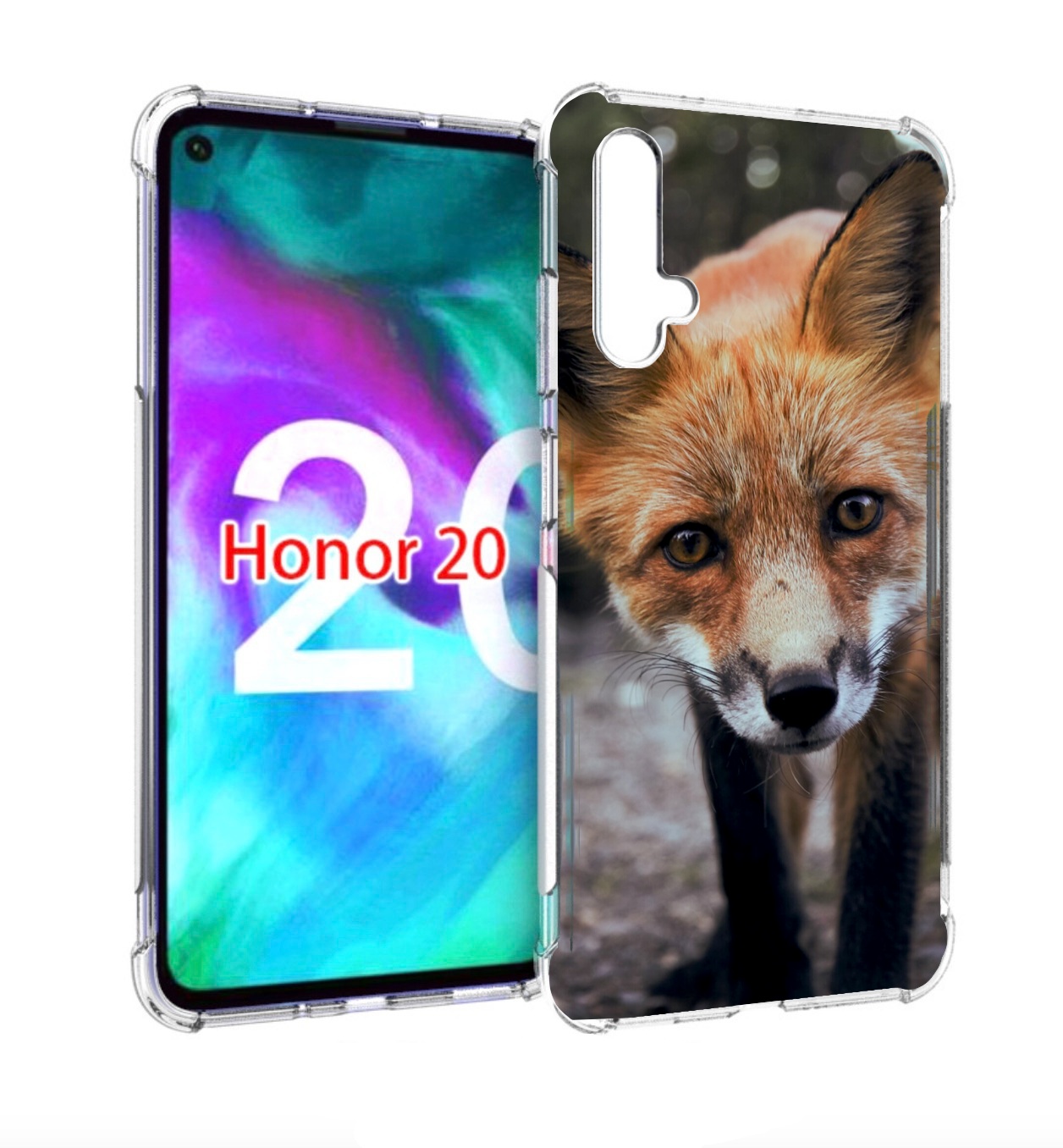 

Чехол бампер MyPads Лисица для Honor 20, Прозрачный, Tocco