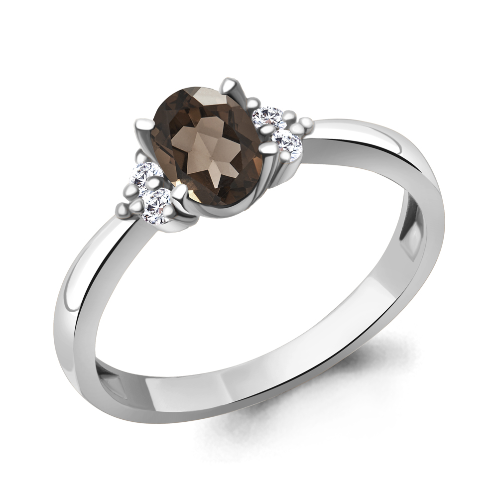

Кольцо из серебра с кварцем/фианитом р., Aquamarine 6523601, 6523601_925_р