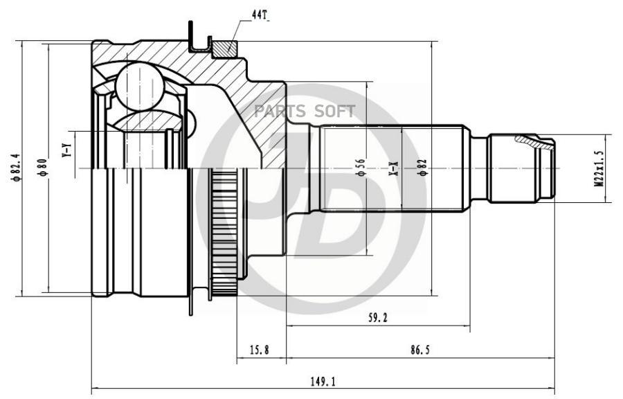 

Шрус Внешний Abs Fu026a44 Just Drive арт. JCT0005A