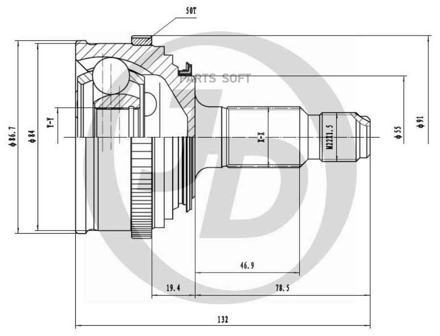 Шрус Внешний Abs Ho021a50 Just Drive арт JCT0006A 2740₽