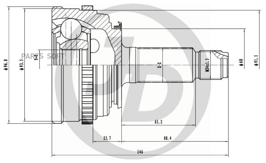 Шрус Внешний Abs Ho022a50 Just Drive арт JCT0007A 3230₽