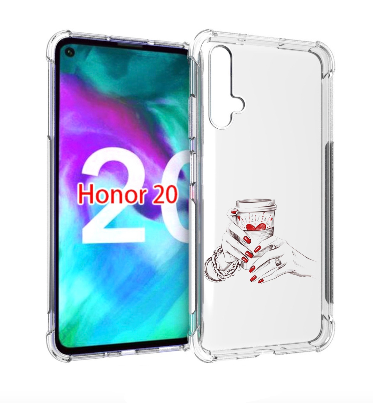 

Чехол бампер MyPads Любовный-стакан для Honor 20, Прозрачный, Tocco