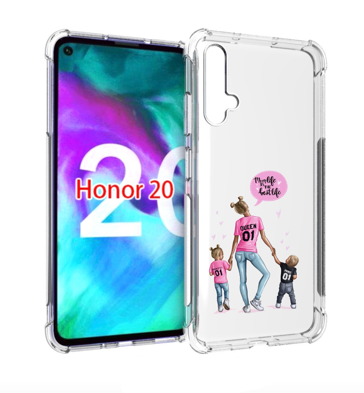 

Чехол бампер MyPads Мама-королева женский для Honor 20 Honor, Прозрачный, Tocco