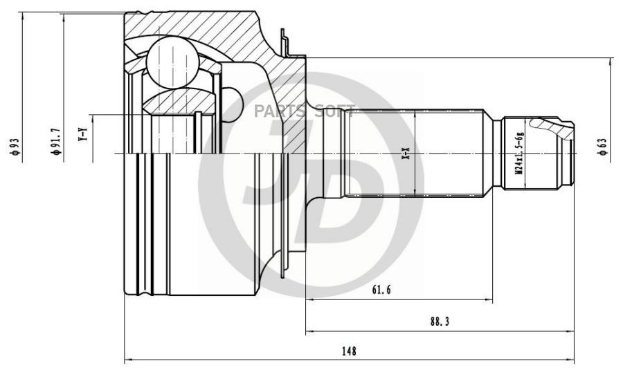 Шрус Внешний Ho057 Just Drive арт. JCT0012