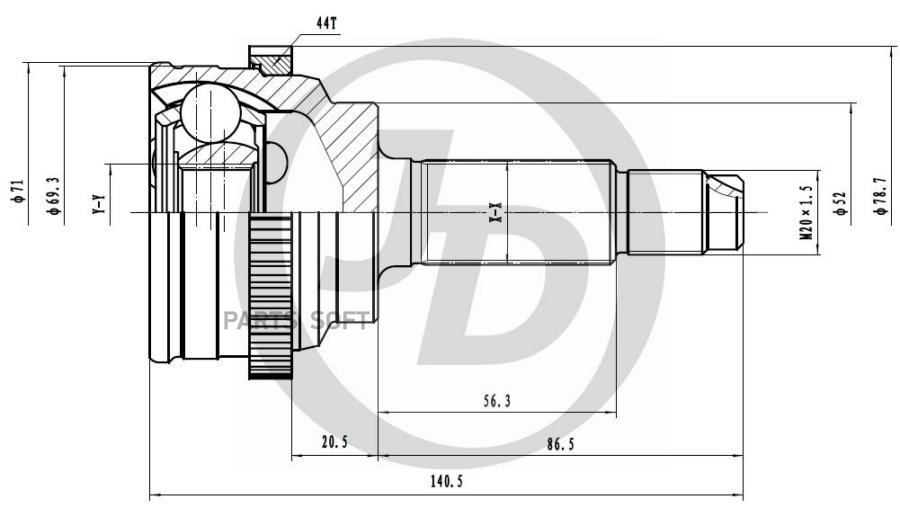 Шрус Внешний Abs Ma014a44 Just Drive арт. JCT0015A