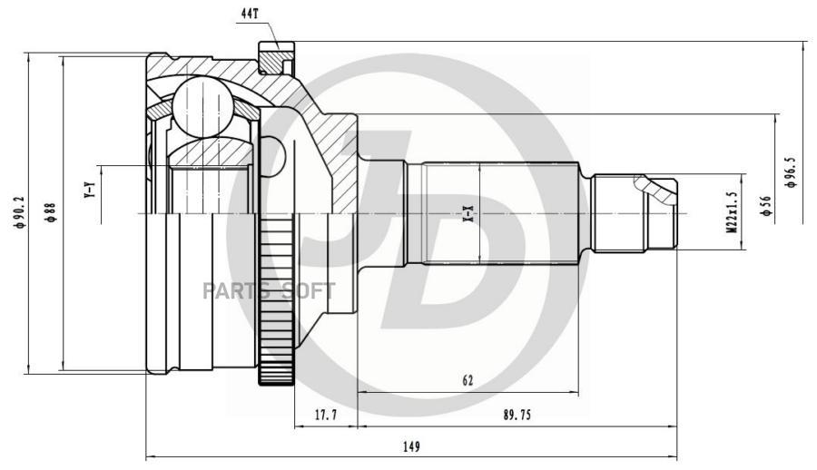 

Шрус Внешний Abs Ma018a44 Just Drive арт. JCT0017A