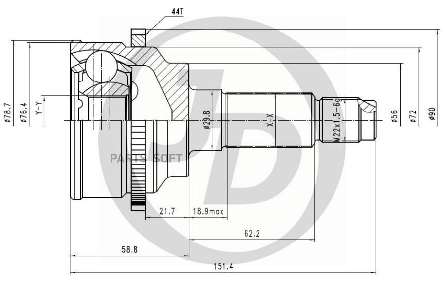 

Шрус Внешний Abs Ma045a44 Just Drive арт. JCT0019A