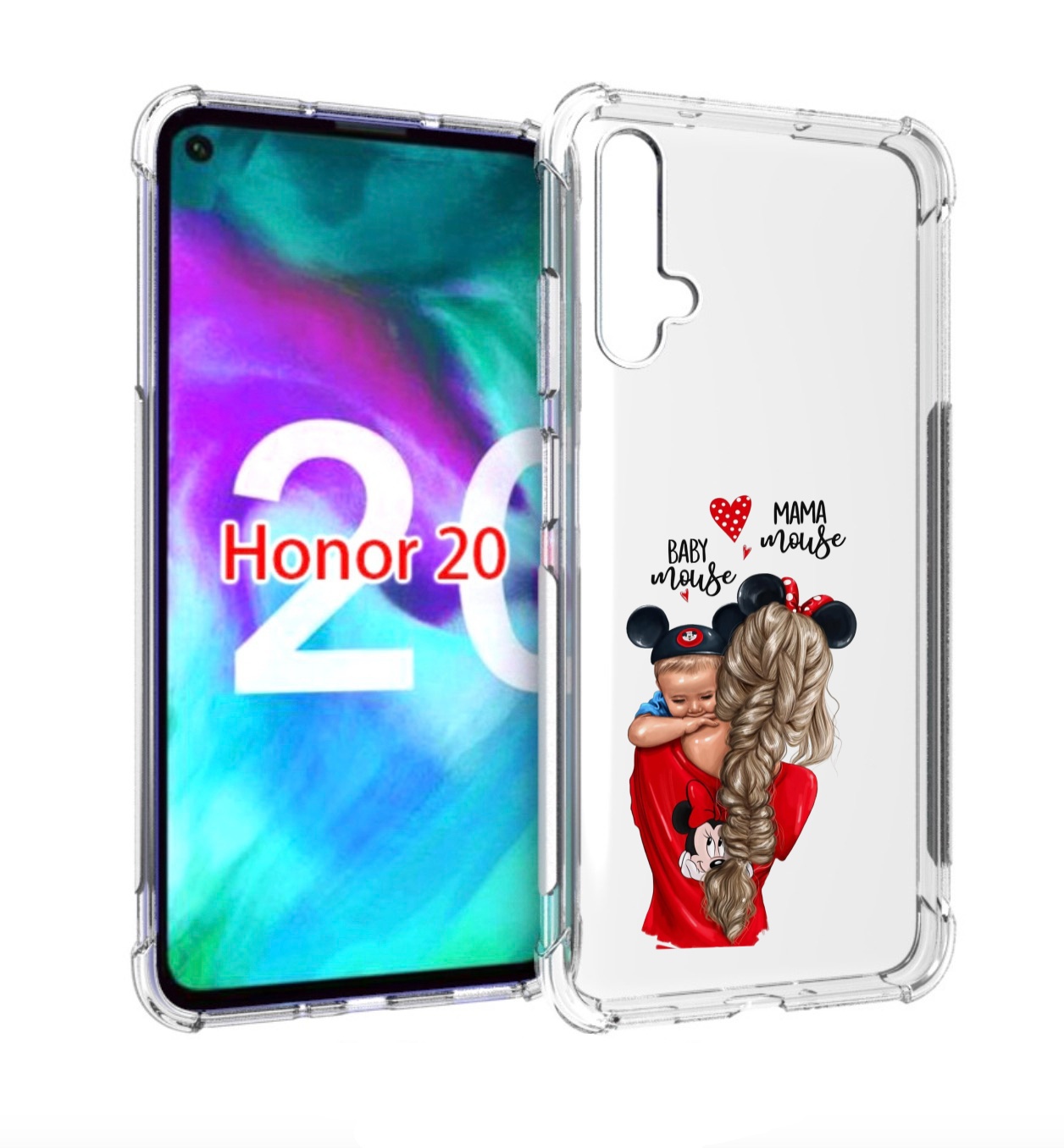 

Чехол бампер MyPads Мама-маус женский для Honor 20, Прозрачный, Tocco