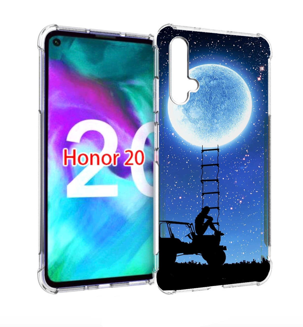 

Чехол бампер MyPads Машина-на-лун для Honor 20, Прозрачный, Tocco