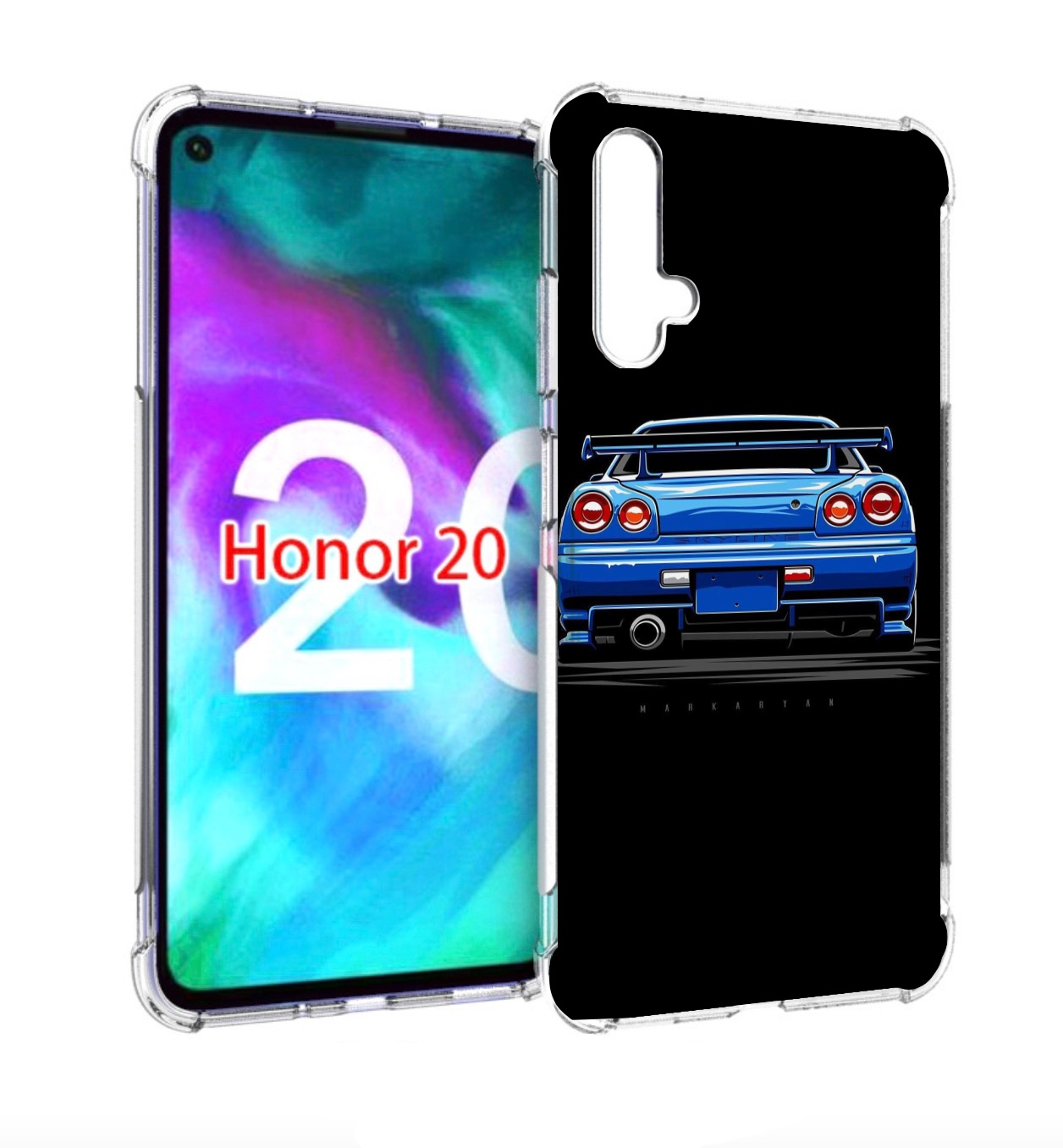 

Чехол бампер MyPads Машина-синяя мужской для Honor 20 Honor, Прозрачный, Tocco