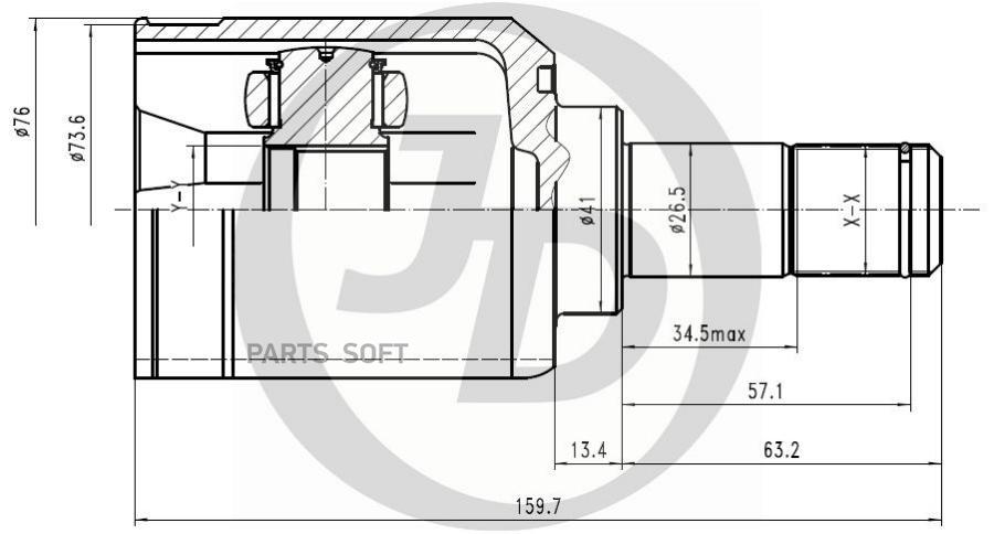 

Шрус Внешний Abs Mi036a43 Just Drive арт. JCT0022A