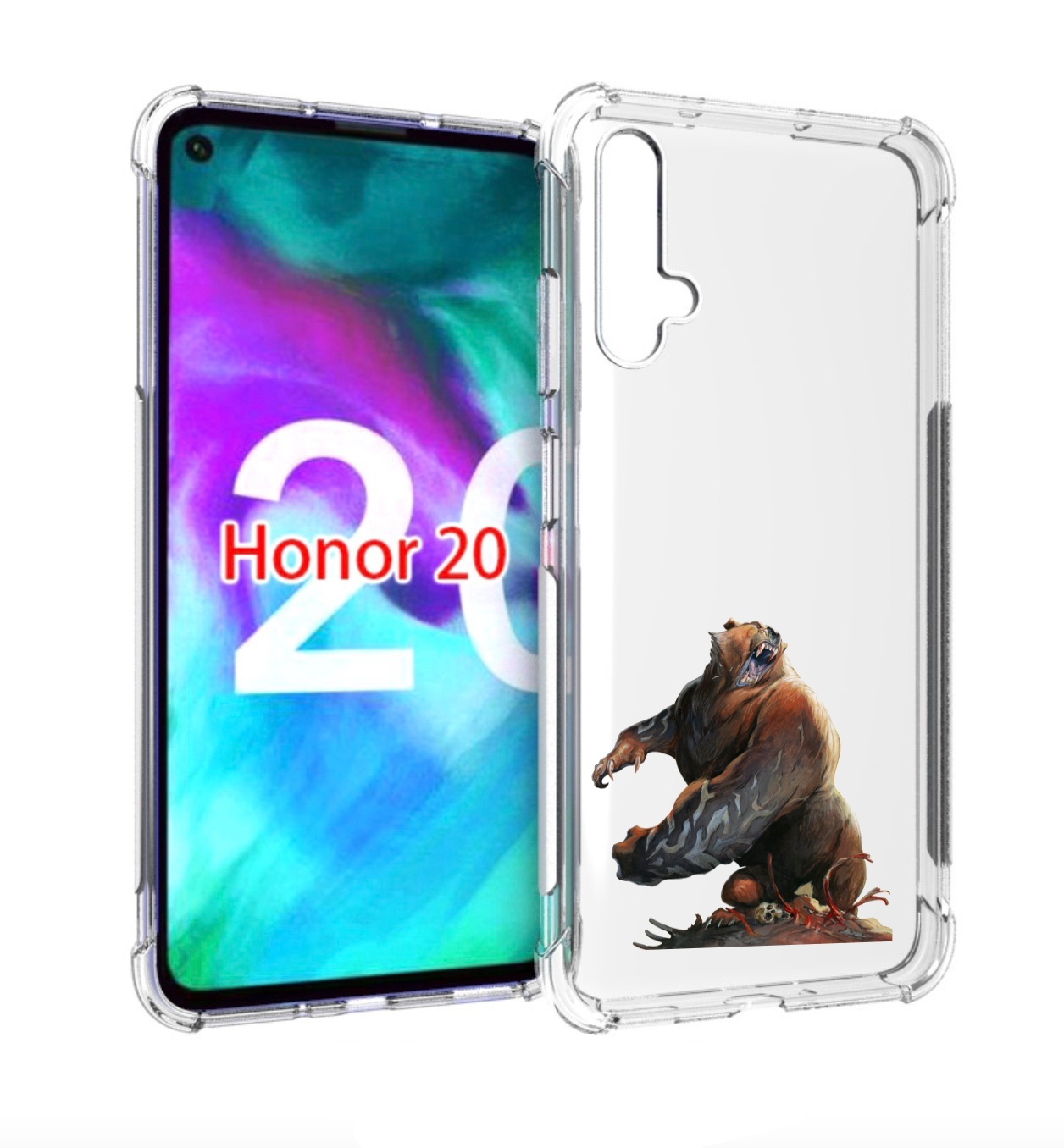 

Чехол бампер MyPads Медведь-жестокий для Honor 20, Прозрачный, Tocco