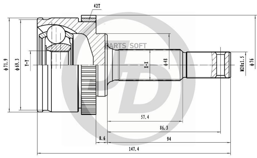 

Шрус Внешний Abs Ni043a42 Just Drive арт. JCT0031A