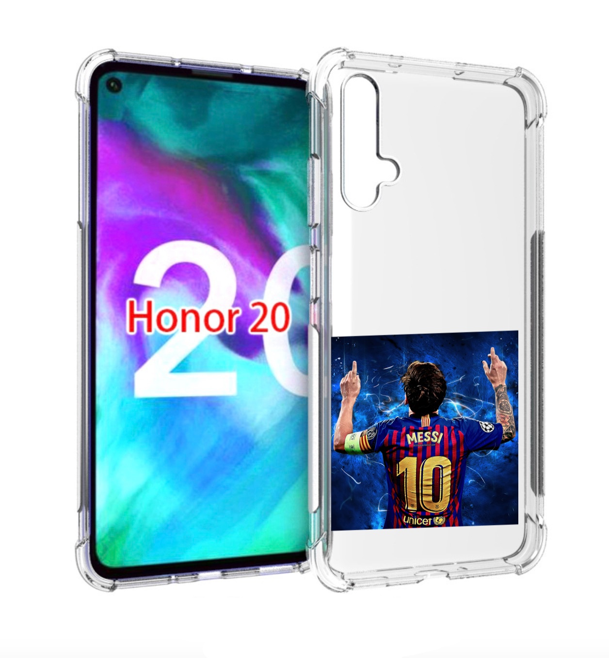 

Чехол бампер MyPads Месси-10 мужской для Honor 20, Прозрачный, Tocco