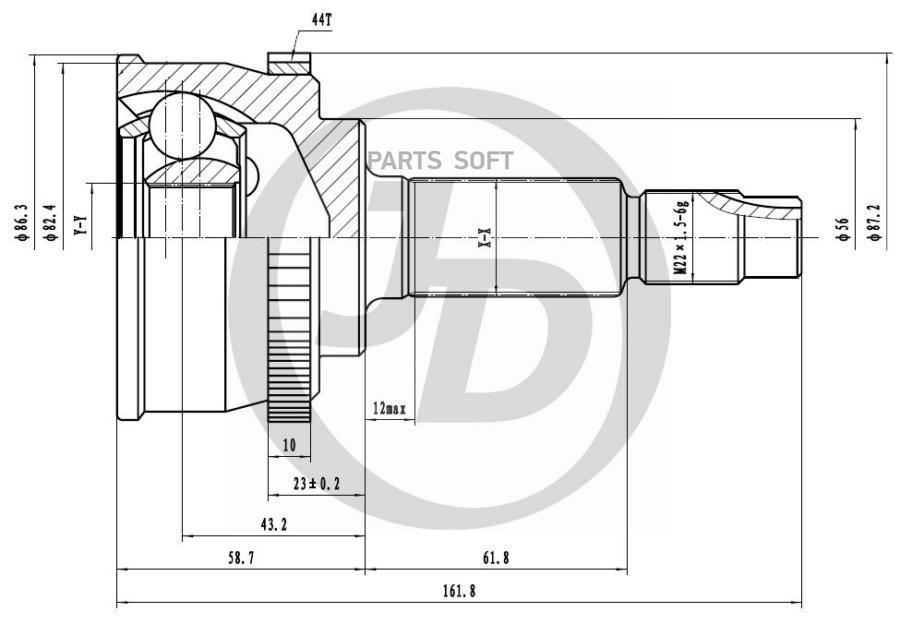 

Шрус Внешний Abs Ni076a44 Just Drive арт. JCT0039A