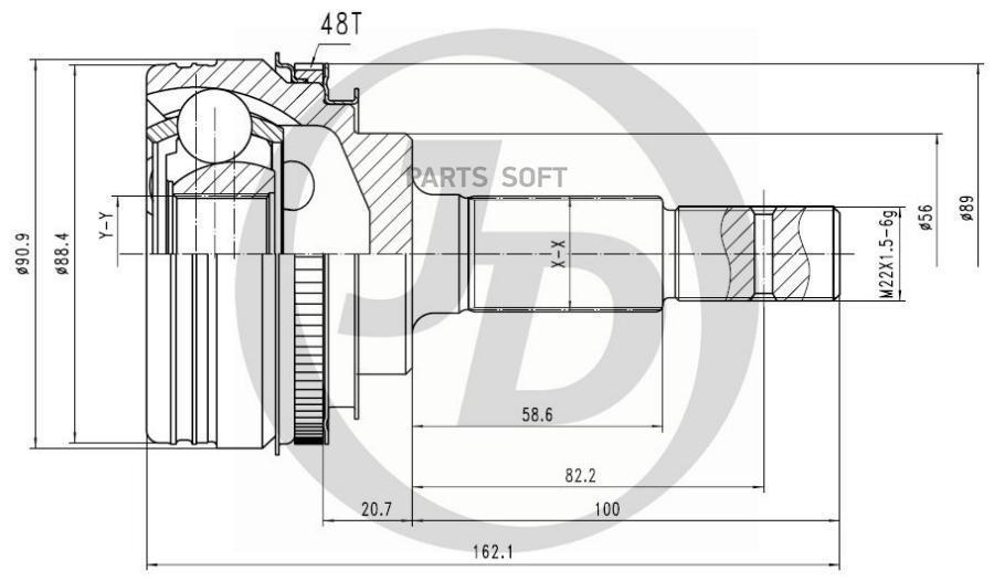

Шрус Внешний Abs To05a48 Just Drive арт. JCT0043A