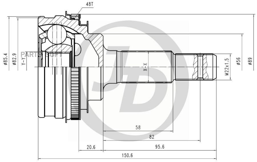 

Шрус Внешний Abs To009a48 Just Drive арт. JCT0045A