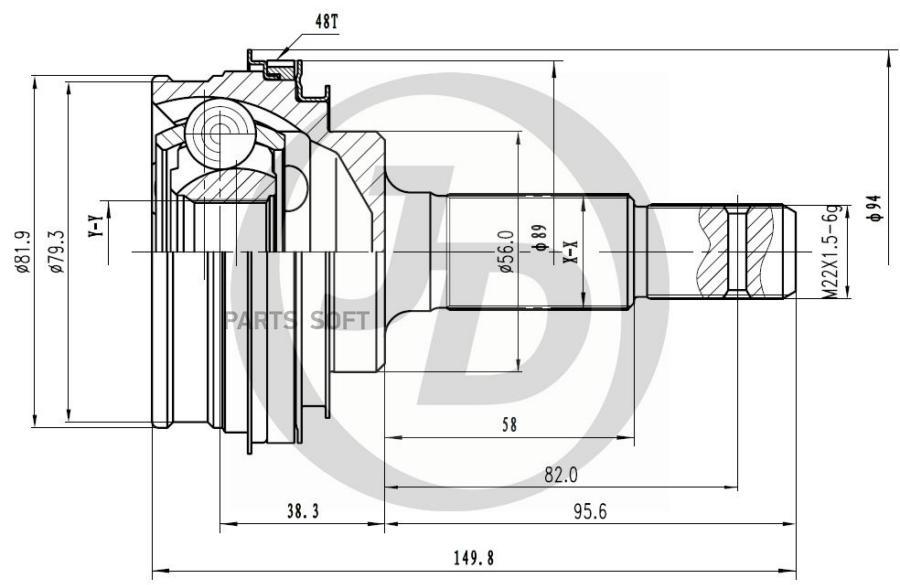 

Шрус Внешний Abs To010a48 Just Drive арт. JCT0047A