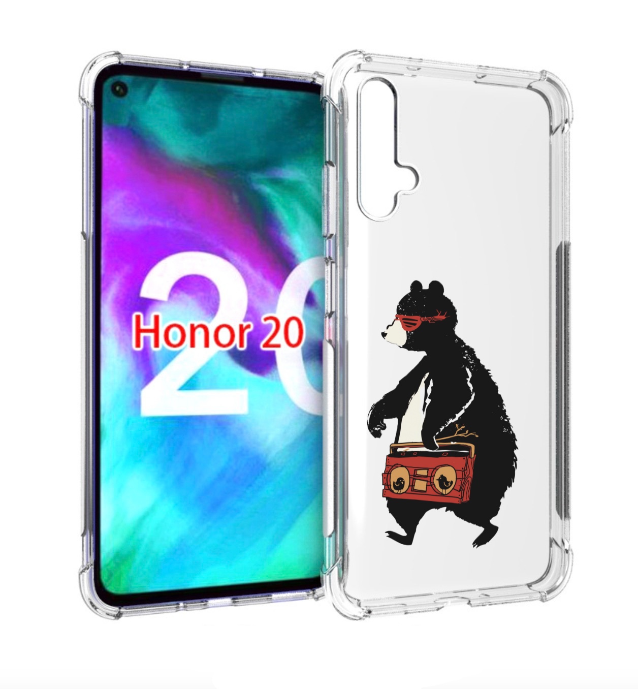

Чехол бампер MyPads Музыкальный медведь для Honor 20 Honor, Прозрачный, Tocco